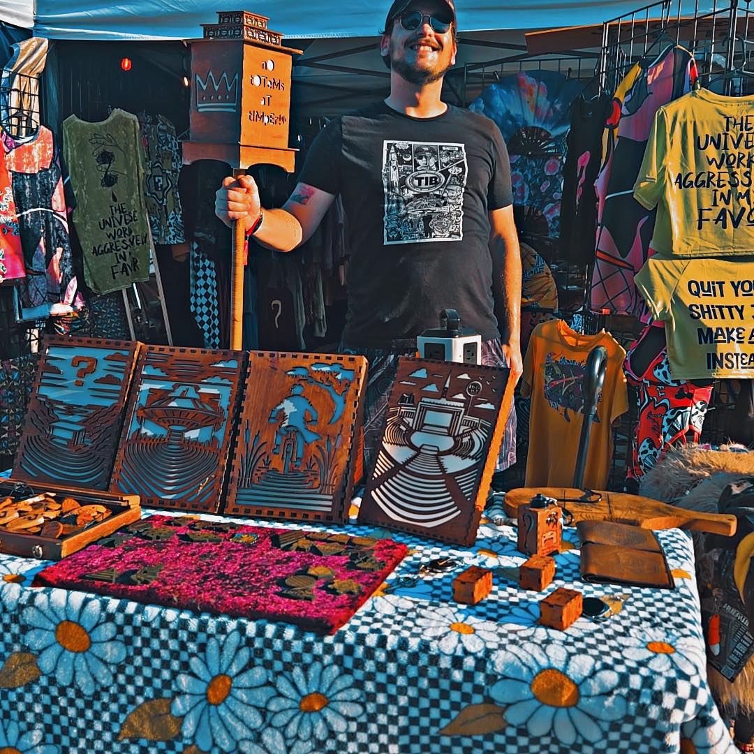 Chandler Allan D'Errico at his festival booth